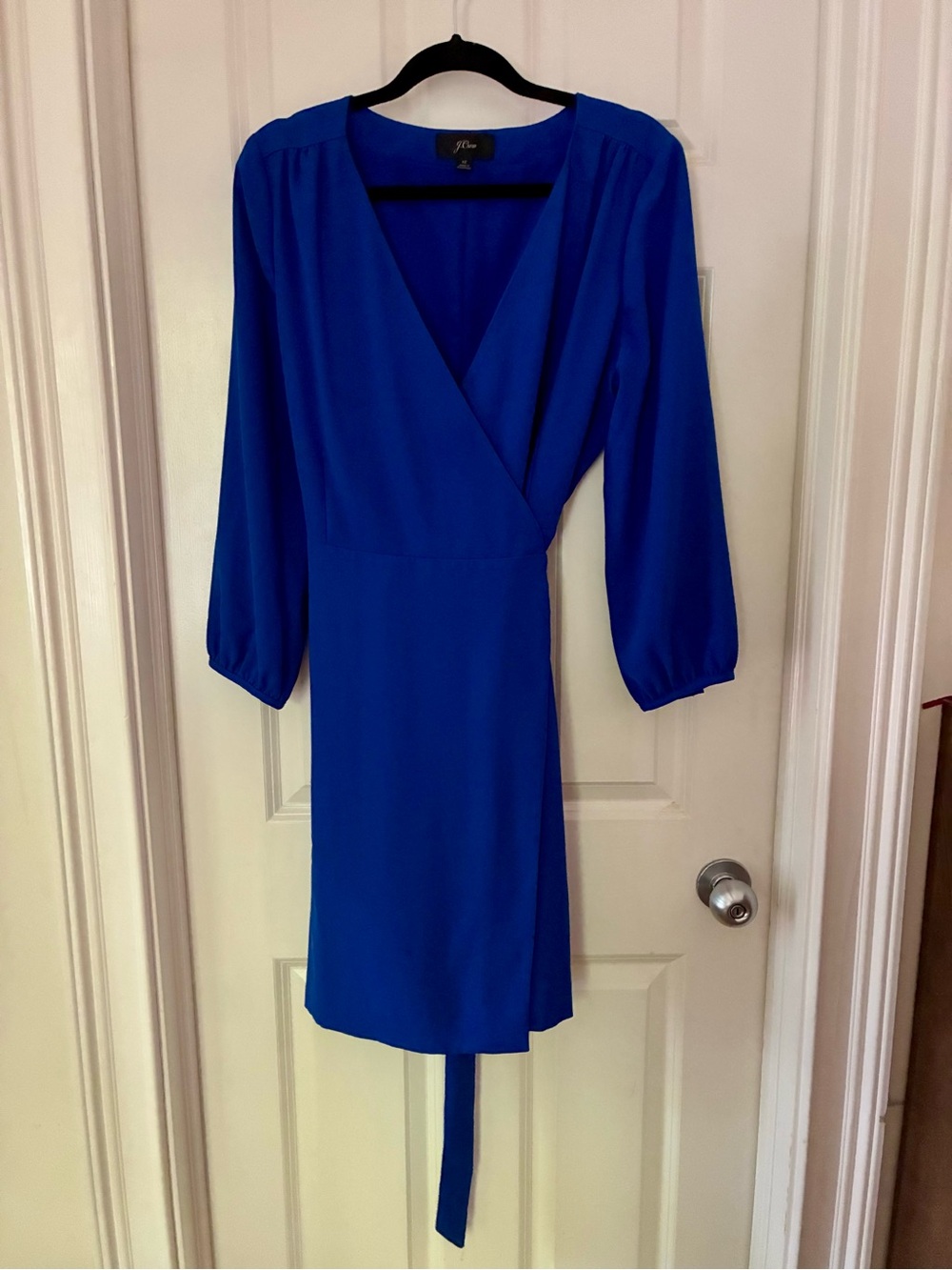 J. Crew Lined Blue Wrap Dress